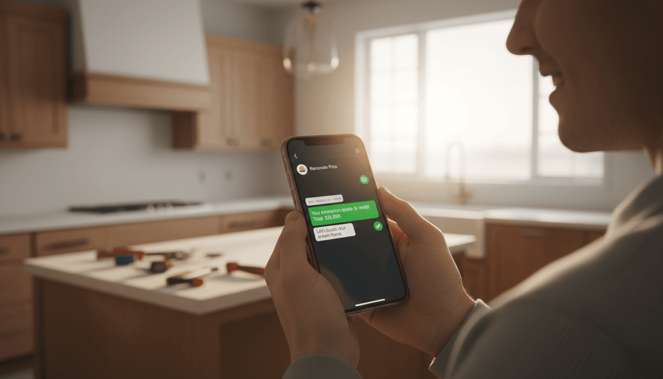 Cliente contactando a Reformándotelo por WhatsApp para solicitar un presupuesto de reforma